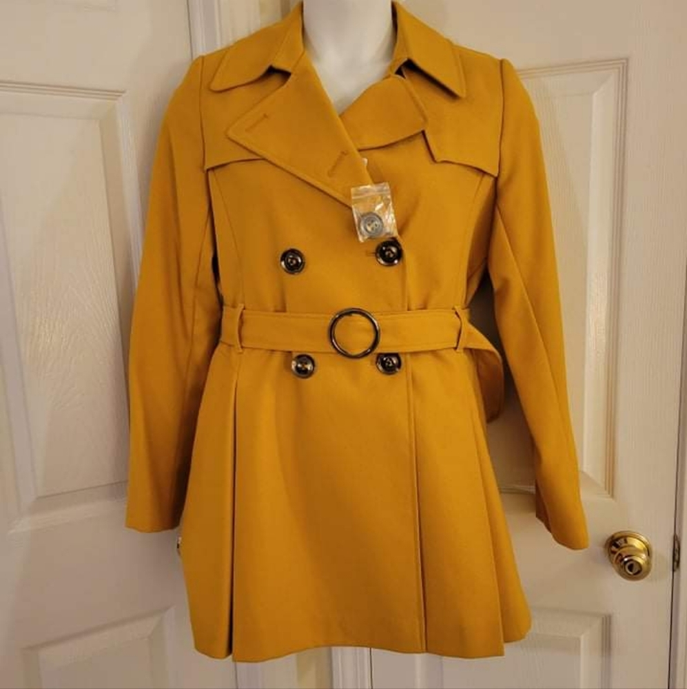 Via Spiga Jackets & Coats Nwt Via Spiga Double Breasted Wool Coat Mustard Yellow